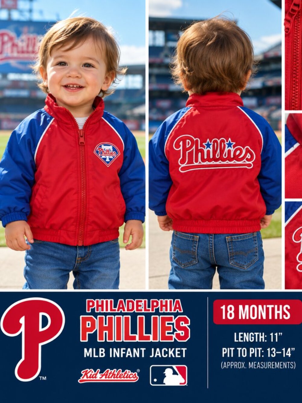 Philadelphia Phillies Vintage Infant Jacket – 18 Months – $29
